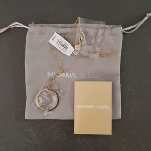 Michael Kors gold circle pendant necklace